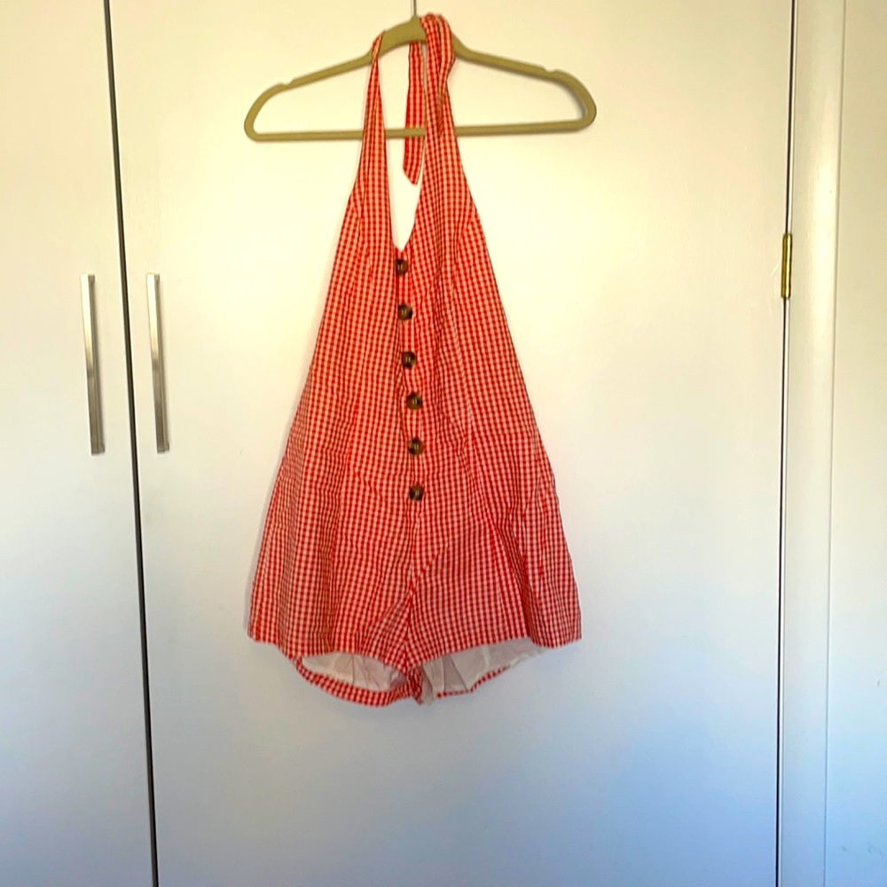 Urban Outfitters Gingham Halter Romper